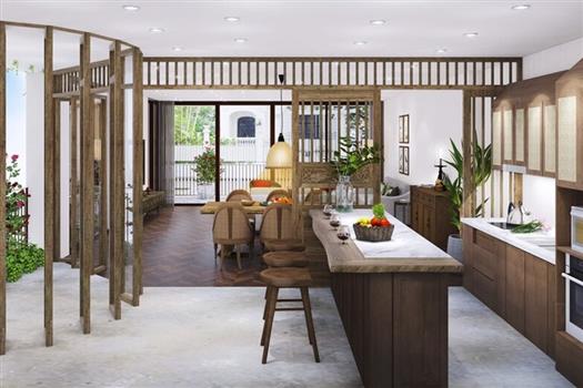 Classical style 4 bedroom apartment with wooden furnish in Tay Ho