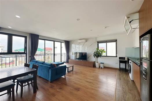 Modern and luxurious apartment with wooden style furnished in Tay Ho