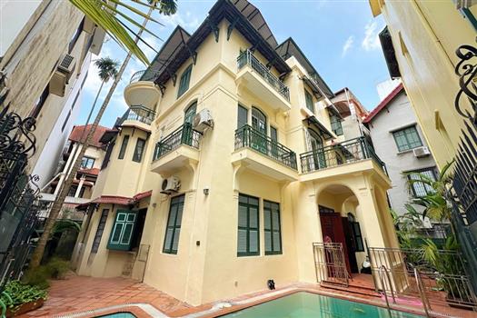 French Colonial Villa with Private Pool in Tay Ho