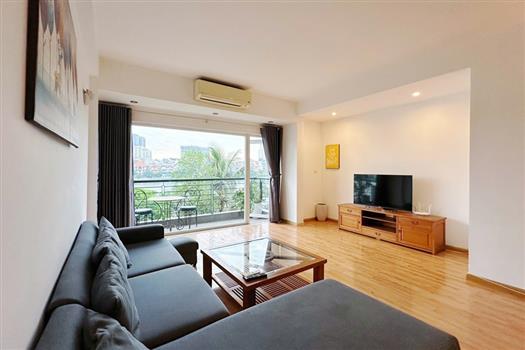 Serene Lake view apartment with airy balcony for rent on Tu Hoa street