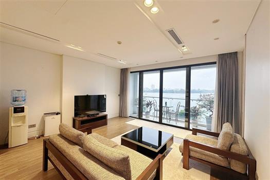 Elegant lake view apartment fully furnished for rent on Vu Mien street