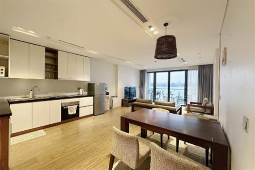 Elegant lake view apartment fully furnished for rent on Vu Mien street