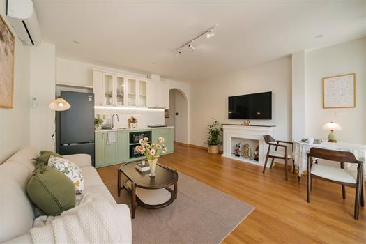 Newly vintage stlye 1 bedroom apartment with city view rooftop in Ba Dinh