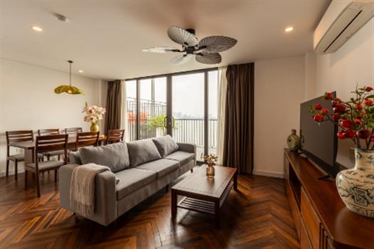 Lake view classical style 2 bedroom apartment for rent in Tay Ho