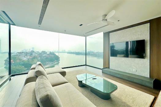 Stunning lake view 3 bedroom apartment with modern interior for rent in Tay Ho