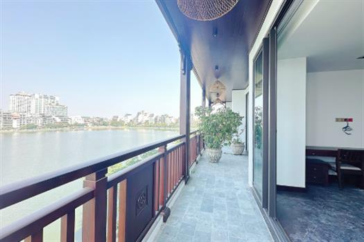 Brand new & lake front 4 bedroom apartment for rent in Tay Ho, balcony