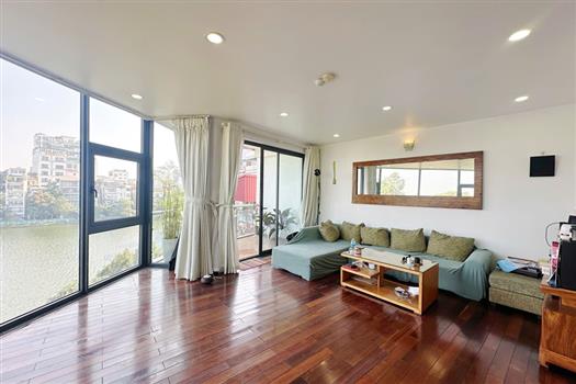 Lake view 1 bedroom apartment for rent in Tay Ho, high floor & bright