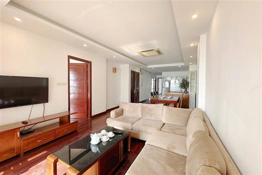 Charming 03 bedroom apartment in Tay Ho for rent, balcony with lake view