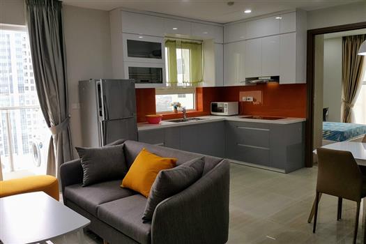 Modern 2-bedroom apartment for rent in Ciputra Hanoi with a golf course view.