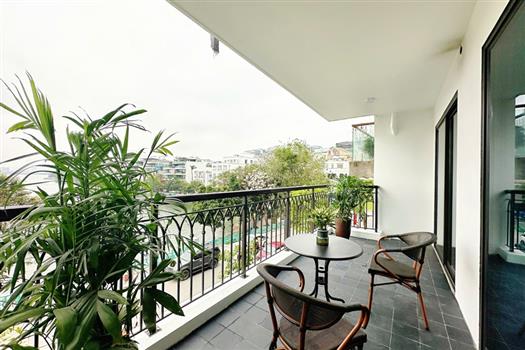 New modern 1-bedroom apartment for rent in Tay Ho, with West Lake view.
